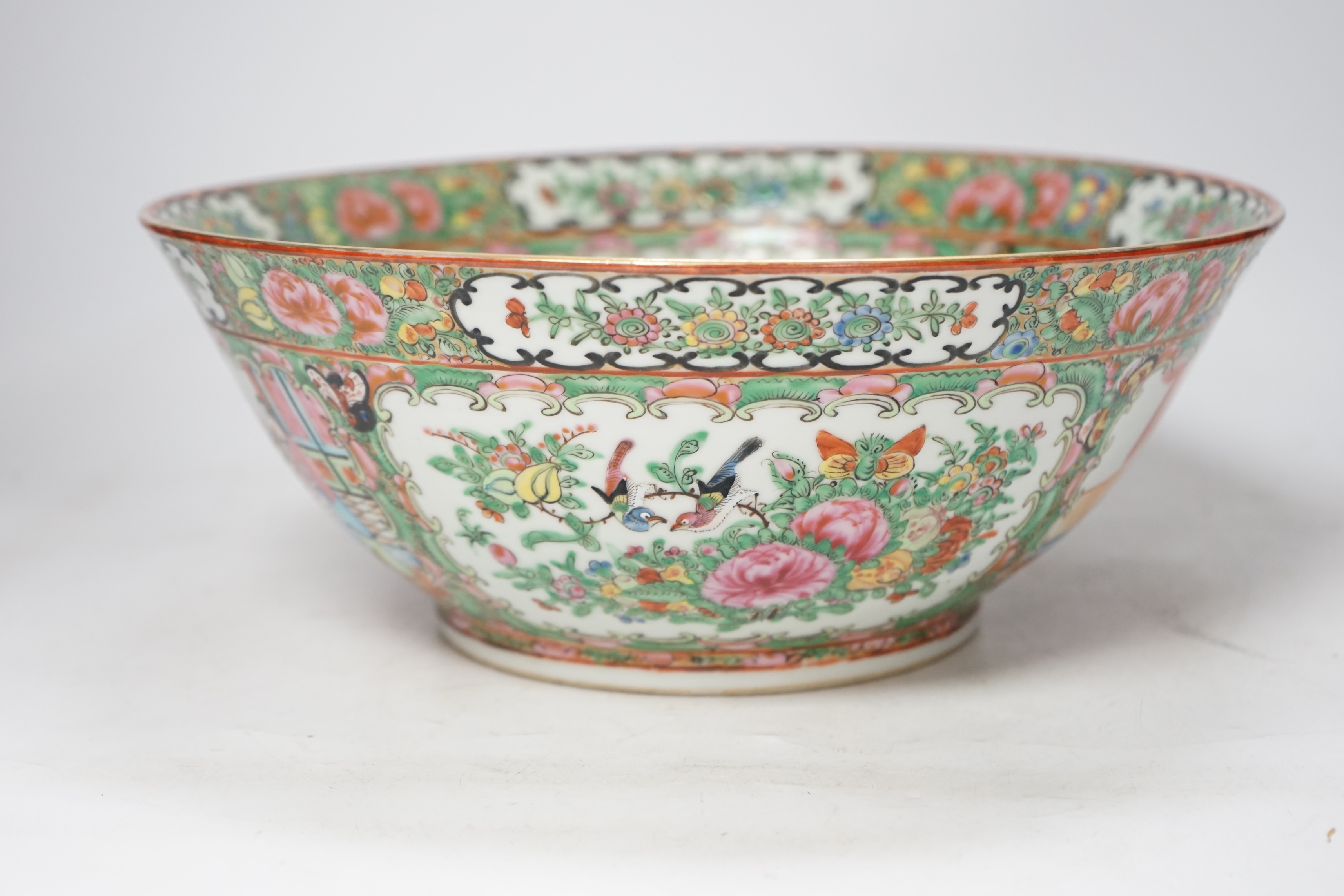 A 20th century Chinese Canton famille rose bowl, 30cm diameter. Condition - good
